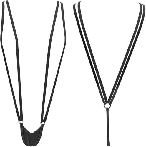 Image of M.A.1 Women's Swimsuit Suspender Straps, Black, Adjustable Double Strap Design