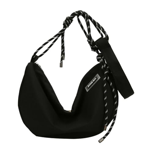 Half-Moon Shape Handbag Nylon Shoulder Bag, Large Capacity Dumpling Bag Crossbody Bag Message Bag
