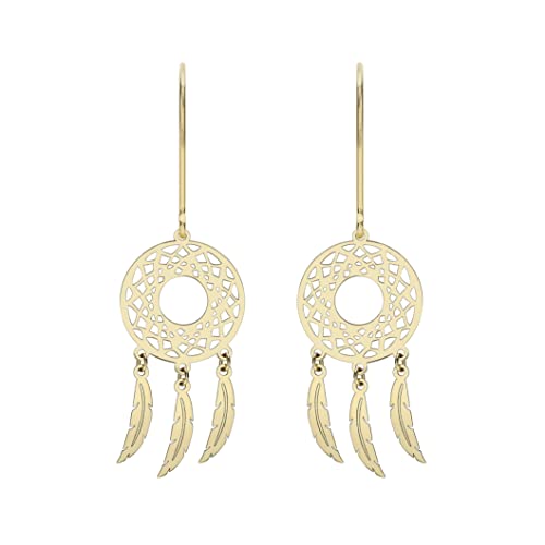 Boucles d'oreilles attrape-rêves or jaune pour illuminer votre style bohème chic