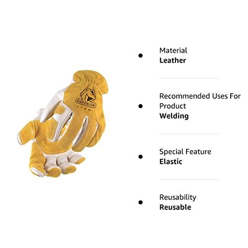 Revco Black Stallion 97Sw Mens Or Womens Leather Drivers Work Gloves With Reinforced Palm And Elastic Wristband, Medium, Brown/White #TOP2