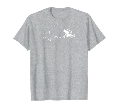 Sprint CAR Racing: Sprint Car Racing Heartbeat T-Shirt, Men, Heather Grey, 6X-Large