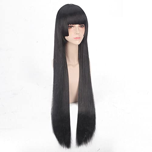 Miniatura 6 de 80cm Kakegurui Yumeko Jabami Cosplay Wigs Black Straight Heat Resistant Synthetic Hair Perucas Cosplay Wig