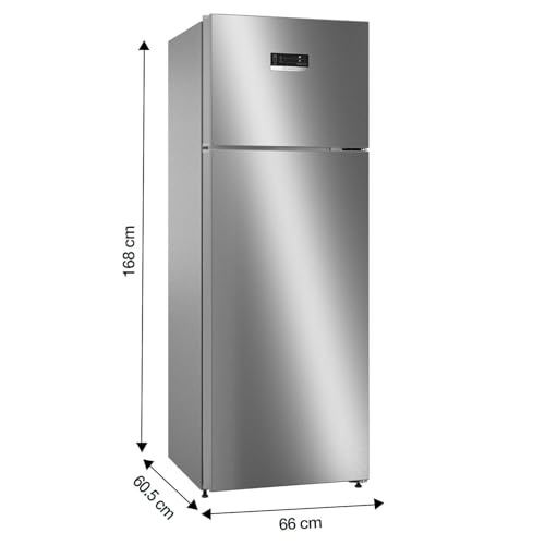 Image of Bosch 269L, 3-Star, Inverter Frost free Double Door Refrigerator (2025 Model, CTC29K03NI, 6-in-1 Convertible, 18 Hours Cooling Retention, Digital Display, Super Freeze, 80min Convert, Shiny Silver)