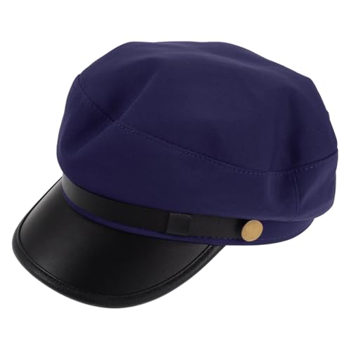 Unisex Flat Top Beret Hat for Spring Summer Breathable Casual Accessory for Students British Style Driving Daily Wear Dark Blue