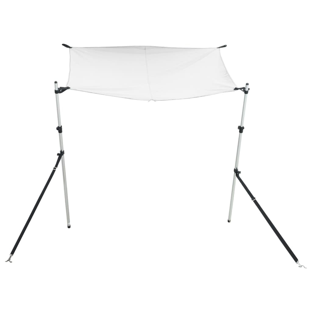Prolunga per ombreggiatura a T, colore bianco, 174 x 205 x 115 fino a 194 cm, in poliestere 600D con rivestimento in PU, telaio in alluminio, protezione UV, impermeabile, per bimini e barche