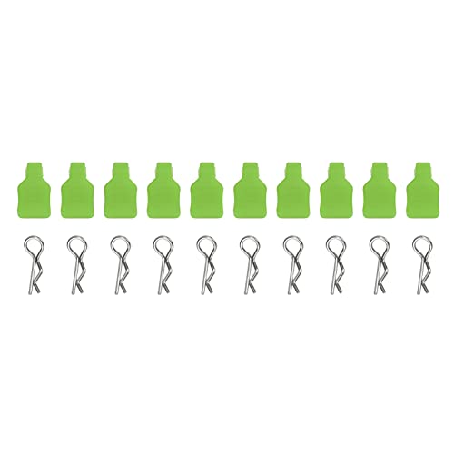 RiToEasysports 10Pcs RC Body Clips Compact 3mm RC Body Clips with Fixing Mount for 1/18 RC Car 1/24 SCX24 RC Car (green) Model Car Accessories Model Toy