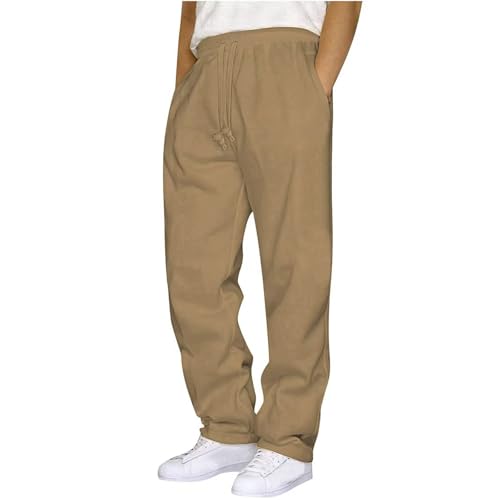 Men's Casual Pants Elastic Waist Drawstring Jogger Sweatpants Soft High Waist Stretch Jogging Trouser with Pocket
