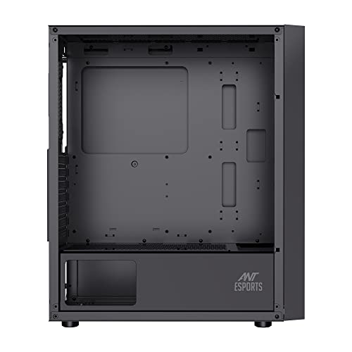 Image of Ant Esports ICE-110 Mid-Tower Computer Case /Gaming Cabinet - Black | Supports E-ATX, ATX, Micro-ATX, Mini-ITX | Pre-Installed 3 x 120mm Front Fans and 1 x 120 mm Rear Fan