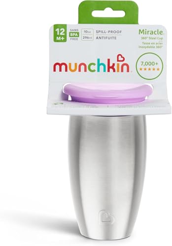 Image of Munchkin Miracle Stainless Steel 360 Sippy Cup (Pink /Purple)