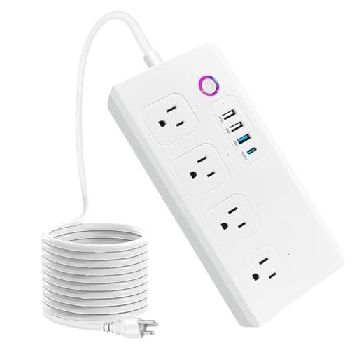 Smart Power Strip WiFi Surge Protector Extension Cord Voice Control Compatible with Alexa Google Assistant, 4 AC Outlets 4 USB Port, Individual Remotely Control, Timer Schedule, No Hub Required