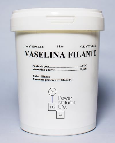 Vaselina Filante Blanca USP Power Natural Life | Uso Profesional y Dermatológico | Envase de 1 kg