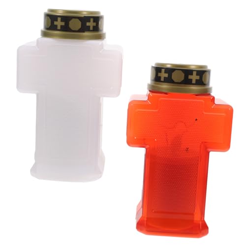 KOCKSHION 2piezas Lámpara De Jardín Decorativa Vela Religiosa Decoración Para Tumba Iluminación Eterna Eterna