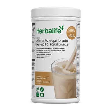 Herbalife Batido Fórmula 1 Caramelo Salado, Sustitutivo de Comida para Control de Peso, Rico en Proteínas, 25 Vitaminas y Minerales, 550 g