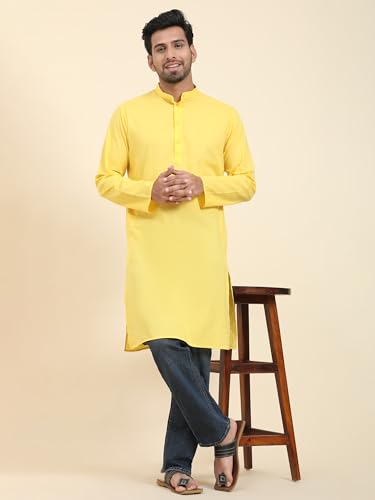 Image of SKAVIJ Mens Cotton Casual Wear Everyday Use Modern Kurta