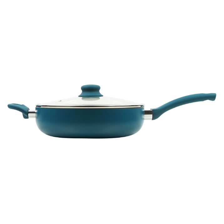 Ceramic Aluminum Nonstick Jumbo Cooker, Aluminum Body, Riveted Handle, 12 inch