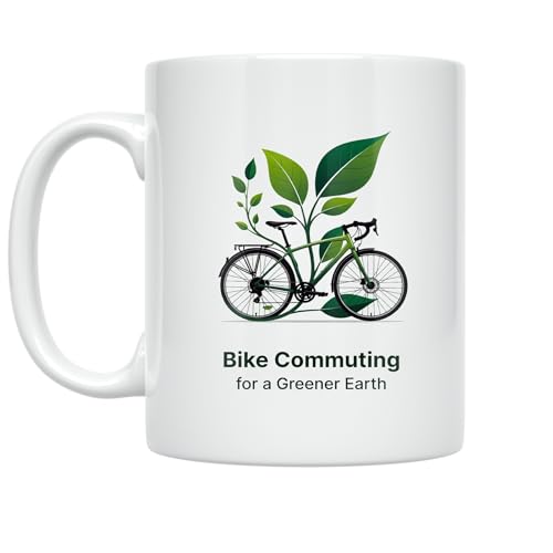Eco-Conscious Commuter Mug 11 oz Ceramic Bike Design