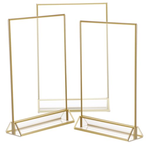 Porte-affiche acrylique vertical transparent et lot de supports de table pour menu et flyer