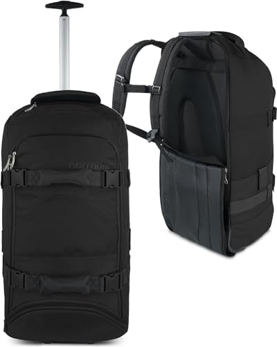 normani Reisetasche Trolley mit Rucksackfunktion 90 Liter - Backpacker mit Frontloader praktischer Reisetrolley und Rucksack in Einem mit 7 Fächern Schwarz 90 Liter