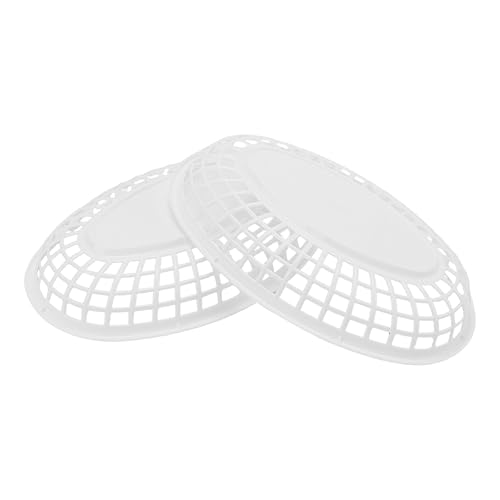 JAPCHET 70 Pack Fast Food Baskets, 9 x 6 Inch Oval Plastic Serving Baskets, Reusable Plastic Restaurant Food Basket for Hot Dogs Burgers Fries Sandwiches Birthday Party Picnics, White