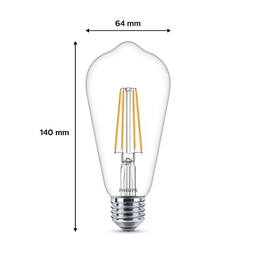 Philips ampoule LED Equivalent 60W E27 Blanc chaud non dimmable, verre
