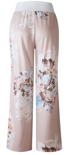 Image of Women Pajama Pants Comfy Lounge Wide Leg Casual Stretch Palazzo Drawstring Pj Bottoms Pants S-3XL