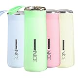ahc enterprise Water Bottle with Silicone Protective Cover, Sports Bottle with Lid and Leak-Proof, for School, Cycling, Outdoor, Sports, Fitness, Green