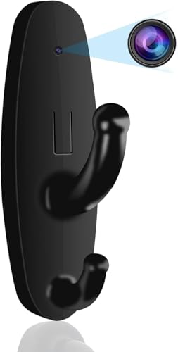 Jiyibidi 1080P Cámara de Vigilancia Percha Percha Cámara Niñera Cámara Mini Cámara de Seguridad con Detección de Movimiento para Casa/Bebé/Animal Vigilancia