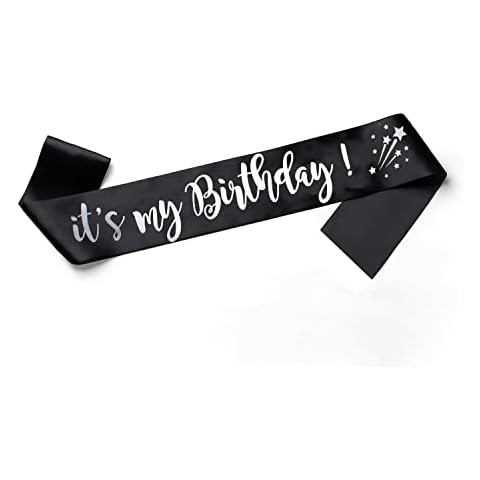 OMISS It's My Birthday - Sash - Be The Most Beautiful for Your Birthday (Black and Silver) … Cover
