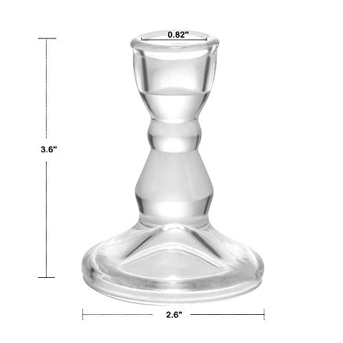 image for OYATON 3/4 inch Taper Candle Holder, Glass Candlestick Holder Set of 6