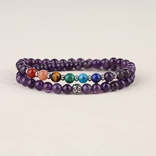 Pulsera Chakras para hombre y mujer con cuentas de piedras naturales 4