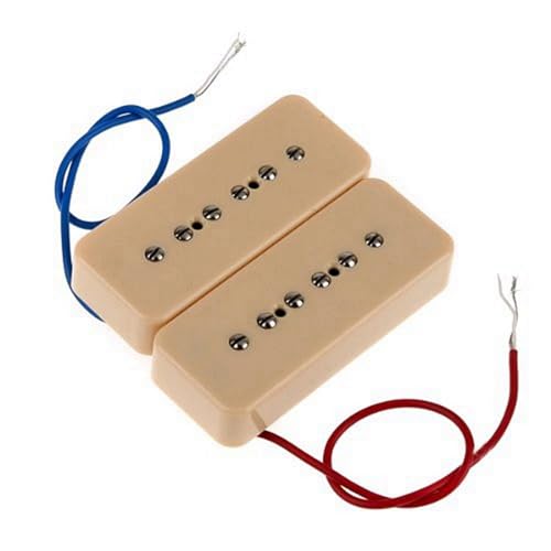 エレクトリック ピックアップ ギターピックアップ P-90 シングルコイルピックアップブリッジ & ネック EPI LP エレキギター用ブラック/イエロー/スライバー(Yellow)