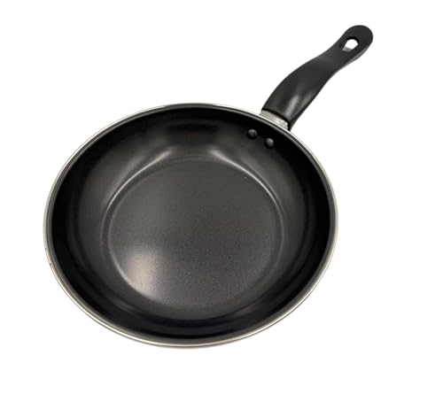 Carbon Steel 20cm Frying Pan, Non Stick PTFE Coating | Suitable for Halogen, Electric, Gas and Solid Hobs | Strong Plastic Easy Grip Handle | Non Stick Easy to Clean