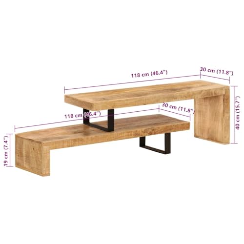 vidaXL Mangoholz Massiv TV Schrank Board Lowboard Fernsehtisch Fernsehschrank