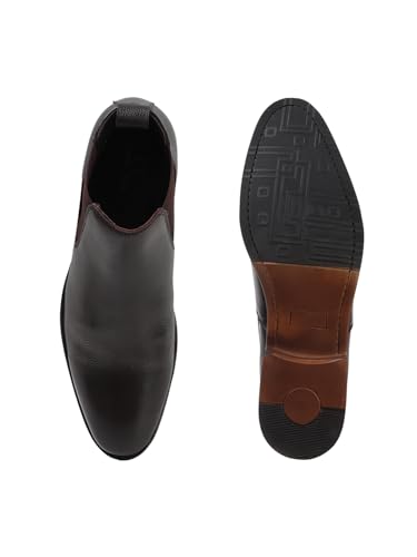 Image of Carlton London Men's Classic Slip-On Ankle Chelsea Leather's Boot with Elastic Gussets