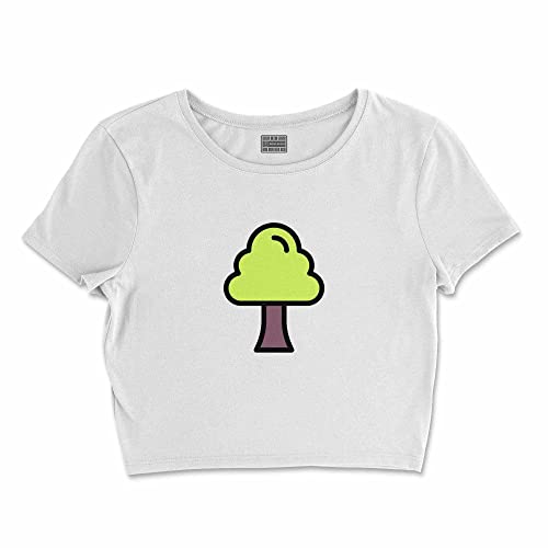T-shirt blanc court femme Buwtswi-100299-s aux finitions soignées