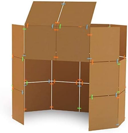 Miniatura 4 de Atwood Toys Box Lox - Kit creativo de construcción de cartón de 98 piezas, juguetes de construcción para niñas y niños STEM educativos (naranja neón