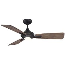 Mykonos Smart Indoor and Outdoor 3-Blade Ceiling Fan 52in Oil Rubbed Bronze Barn Wood with 3000K LED Light Kit and Remote Control works with Alexa, Google Assistant, Samsung Things, and iOS or Android App