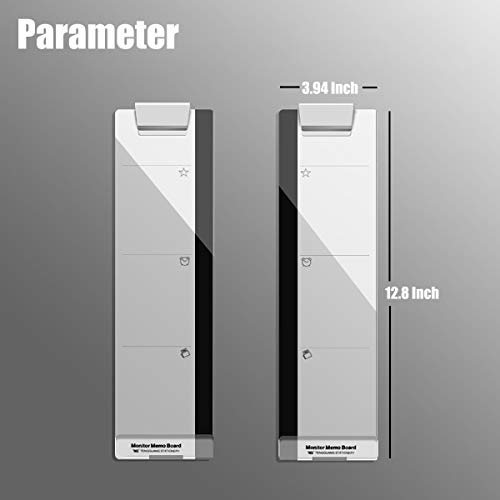 Monitor Memo Board,2 Pcs Acrylic Message Memo Boards Pad Phone Holder Left & Right Computer Monitors Screen Side Panel Sticky Reminder with Sticky Notes + Colored Index Tabs