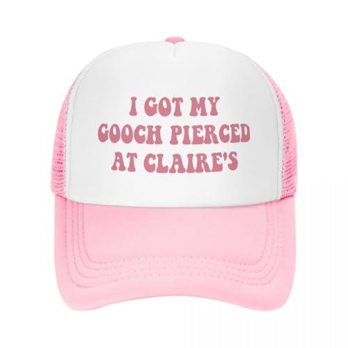 I Got My Gooch Pierced at Claire'S Trucker Hats for Women Hot Pink Funny Gag Baseball Hats for Women Girls