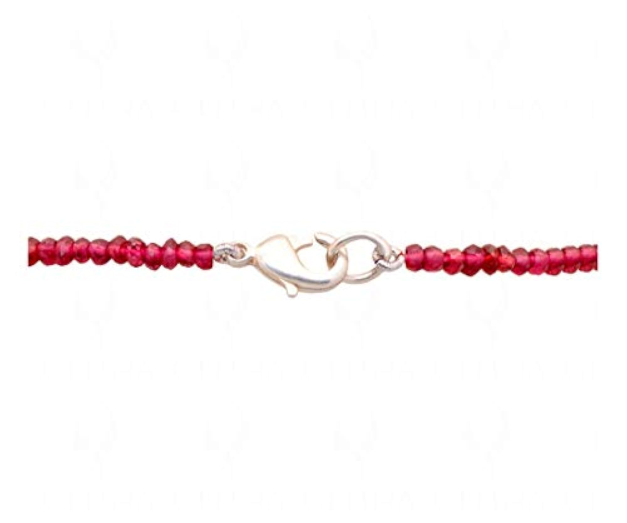 Jaipur Red Garnet Gemstone Round Faceted Bead Strand
