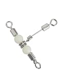 BLUEWING Stainless Steel 3 Way Fishing Swivels with Glow Beads 110lbs for Saltwater Freshwater Fish Tackle, 5 pcs