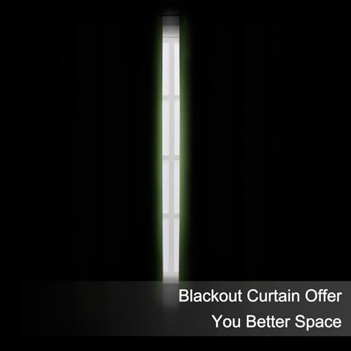 Image of LEMOMO Blackout Curtains 52 x 90 Inch Long Light Green Curtains Set of 2 Panels Room Darkening Curtains for Bedroom and Living Room