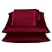 2 Pieces of 350TC Solid Burgundy Soft Silky Satin Pillow Cases King Size