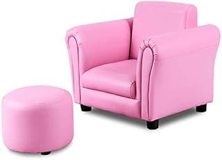 Costzon Children Sofa with Footstool, Kids Sofa with ASTM & CPSIA Certification, Mini