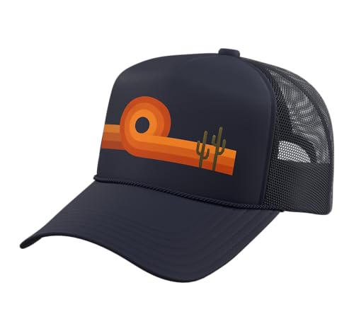 Gorra Trucker Retro Desert Sunset Azul Marino Unisex miniatura 1