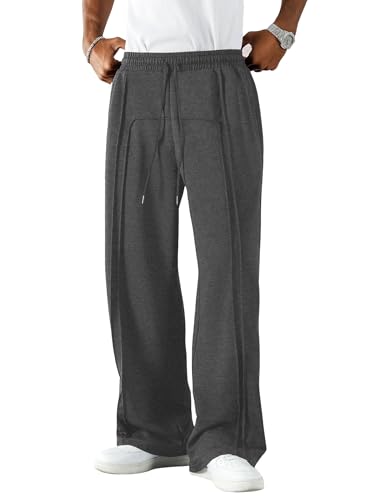 ZAFUL Mens Wide Leg Sweatpants Casual Straight Baggy Drawstring Loose Fit Sweats Basic Workout Track Pants with Pockets