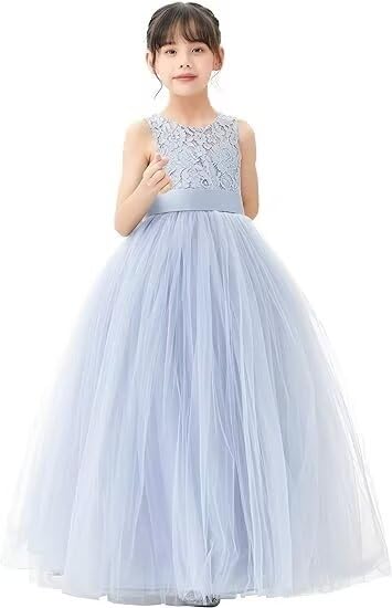 Tulle Flower Girl Dress Lace Flower Girl Dresses for Wedding Pageant Dresses Party Ball Gown with Bow3