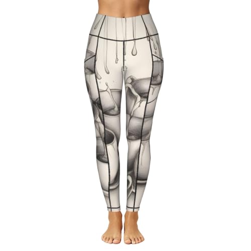 Leggings con estampado de teteras anti-transparencias para ejercicio cómodo 2