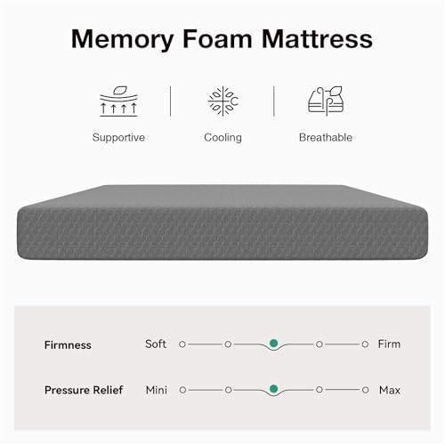 Novilla Twin XL Mattress 5 Inch, XL Twin Memory Foam Mattress in a Box with Airflow Wave-Cut & Pressure-Relieving Foam for Cool Touch & Contour Support Mattresses Twin XL Size