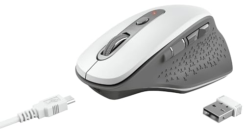 Souris sans fil rechargeable PC Mac Trust Ozaa avec boutons silencieux et récepteur USB 10m